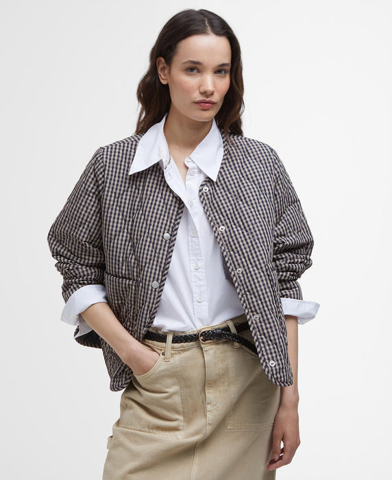 (Barbour) Check Monroe Quilted Jacket (Women's)
