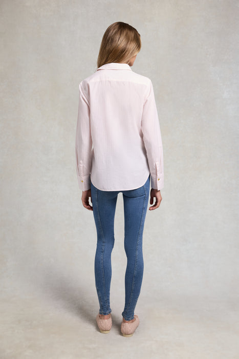 (Holland Cooper) Classic Fit Shirt - Soft Pink Stripe (Women's)