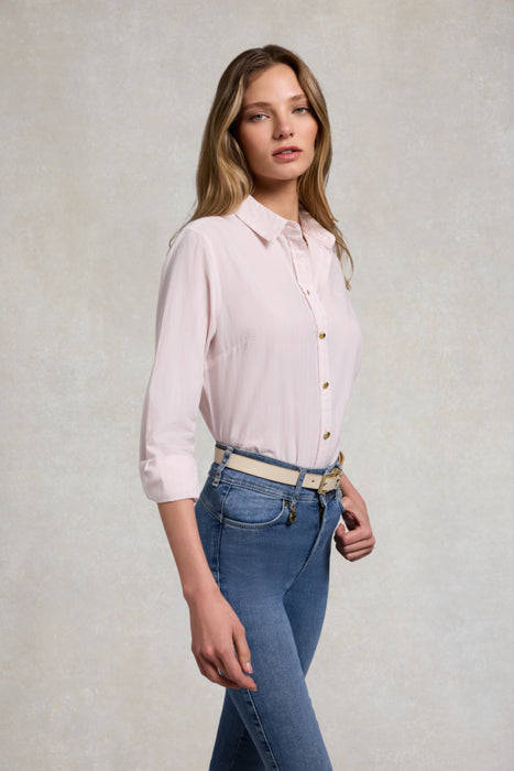 (Holland Cooper) Classic Fit Shirt - Soft Pink Stripe (Women's)