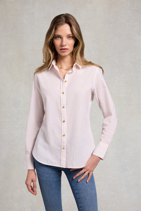 (Holland Cooper) Classic Fit Shirt - Soft Pink Stripe (Women's)