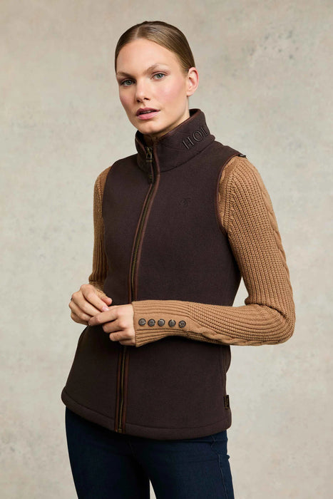 (Holland Cooper) Country Fleece Gilet - Chocolate (Women's)