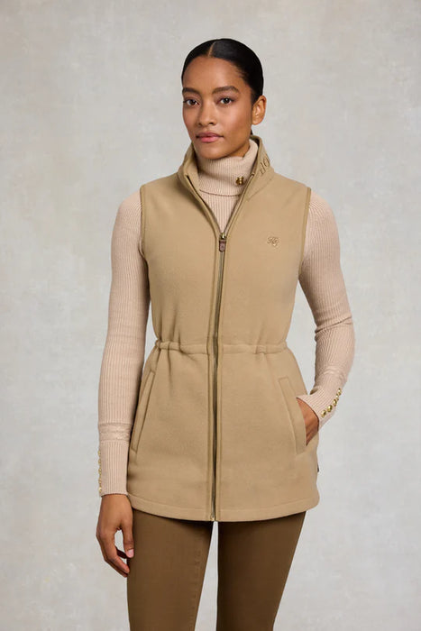 (Holland Cooper) Country Longline Fleece Gilet - Sand (Women's)