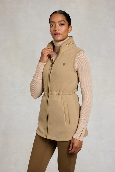 (Holland Cooper) Country Longline Fleece Gilet - Sand (Women's)