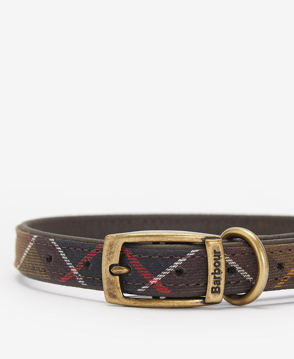 (Barbour) Tartan Leather Dog Collar