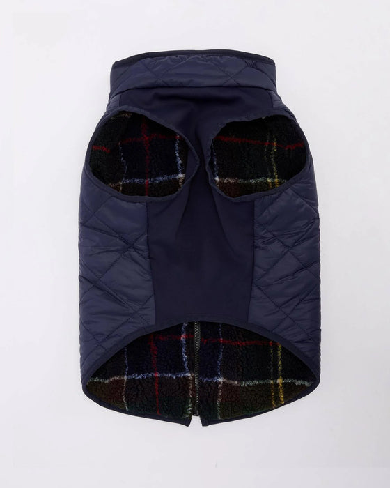(Barbour) Field Reversible Dog Coat - Navy/Tartan