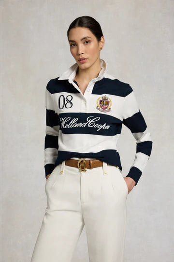 (Holland Cooper) Rugby Shirt Navy Ecru (Women's)