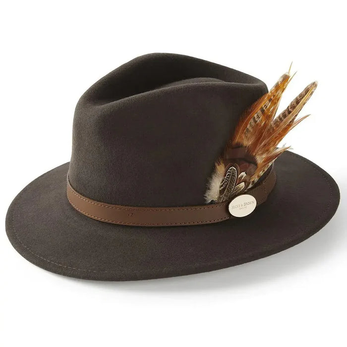 (Hicks & Brown) Suffolk Fedora, Gamebird - Dark Brown (Women's)