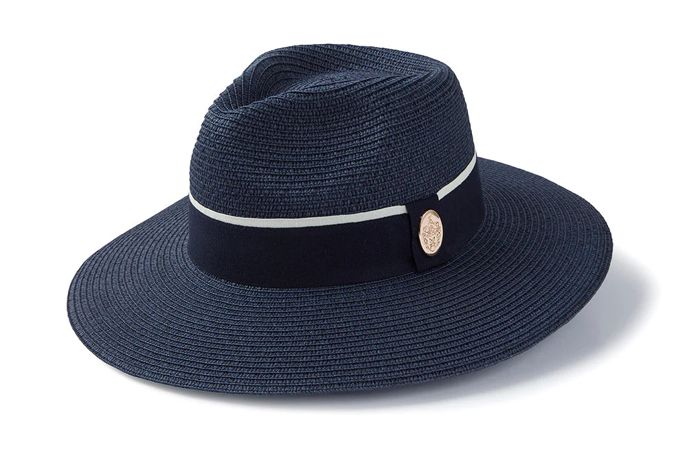 (Hicks & Brown) Hemley Fedora - Navy with Navy Ribbon (Women's)