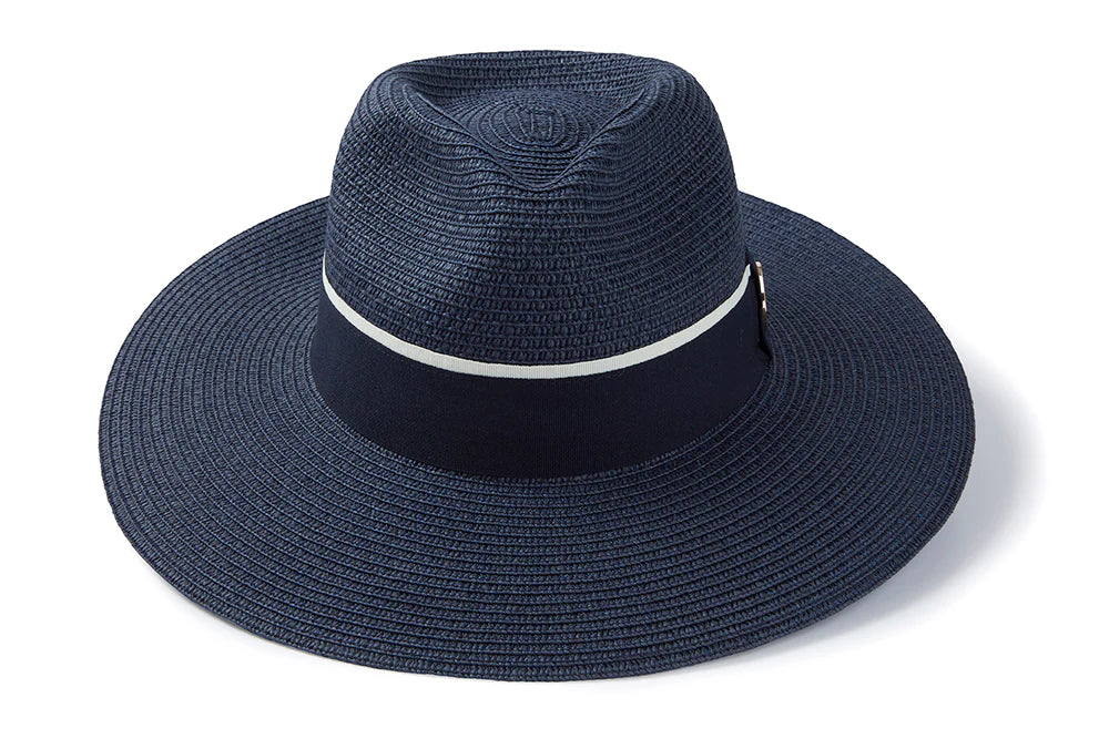 (Hicks & Brown) Hemley Fedora - Navy with Navy Ribbon (Women's)