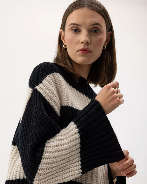 (Holebrook) Cajsa Sweater - Black/Sandshell Stripe (Women's)