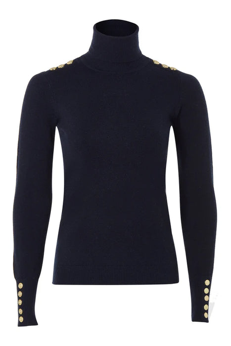 (Holland Cooper) Buttoned Knit Roll Neck (Women's)