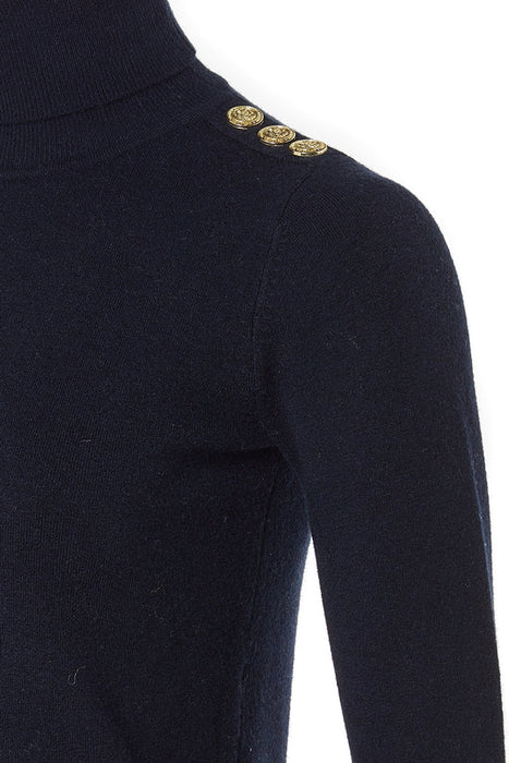 (Holland Cooper) Buttoned Knit Roll Neck (Women's)