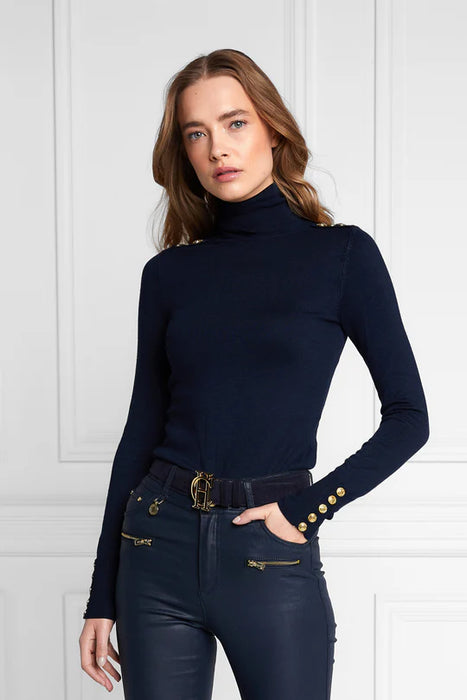 (Holland Cooper) Buttoned Knit Roll Neck (Women's)