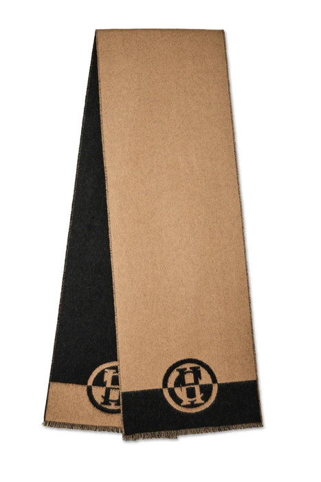 (Holland Cooper) Jacquard Scarf - Camel Black (Women's)