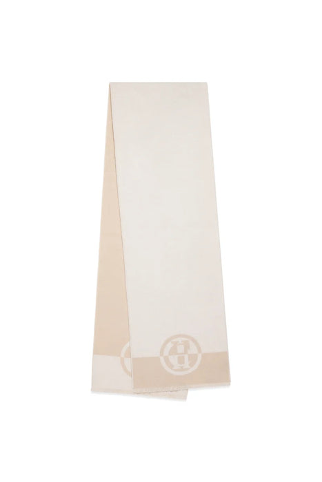 (Holland Cooper) Jacquard Scarf - Cream Taupe (Women's)