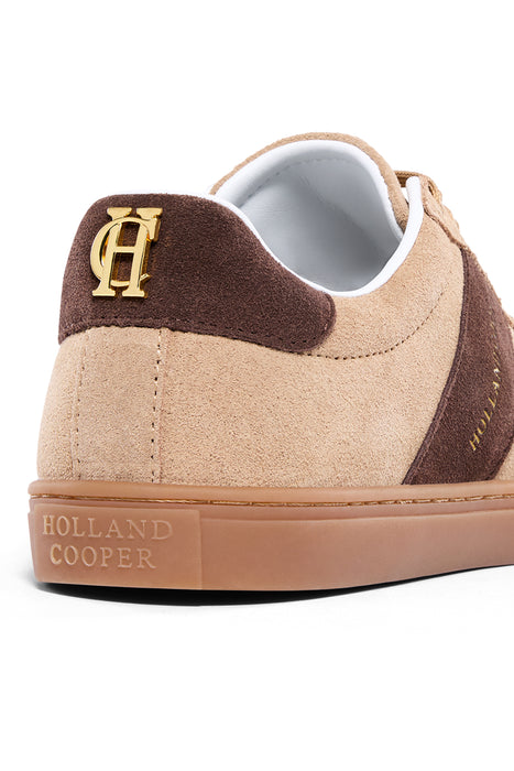 (Holland Cooper) Knightsbridge Court Trainer - Taupe Dark Choc (Women's)
