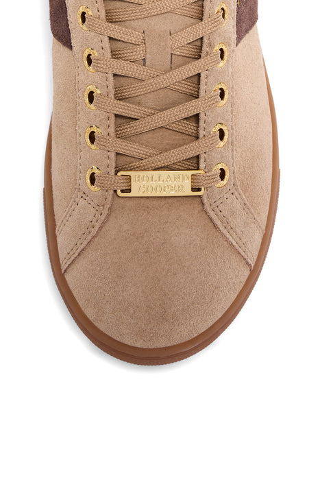 (Holland Cooper) Knightsbridge Court Trainer - Taupe Dark Choc (Women's)