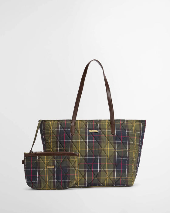 (Barbour) Wetherham Quilted Tote Bag - Classic Tartan (Women's)