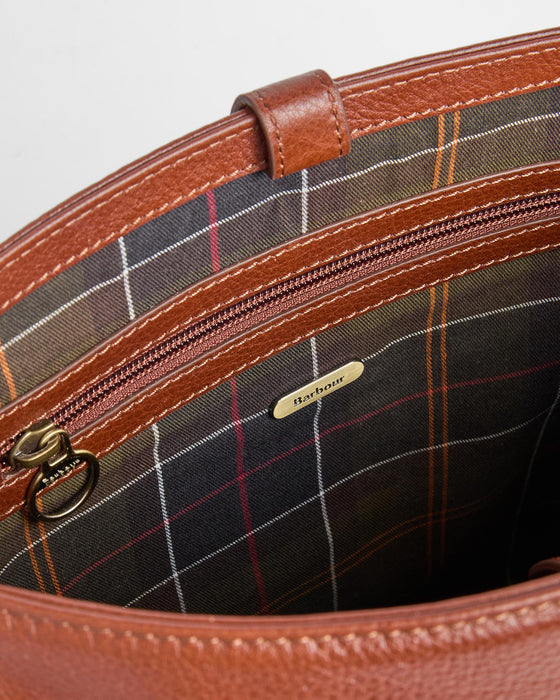 (Barbour) Cedar Large Leather Bucket Bag - Brown (Women's)