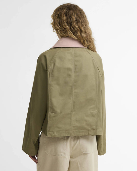 (Barbour) Cropped Beadnell Casual Jacket - Olive/Ancient/Gardenia (Women's)