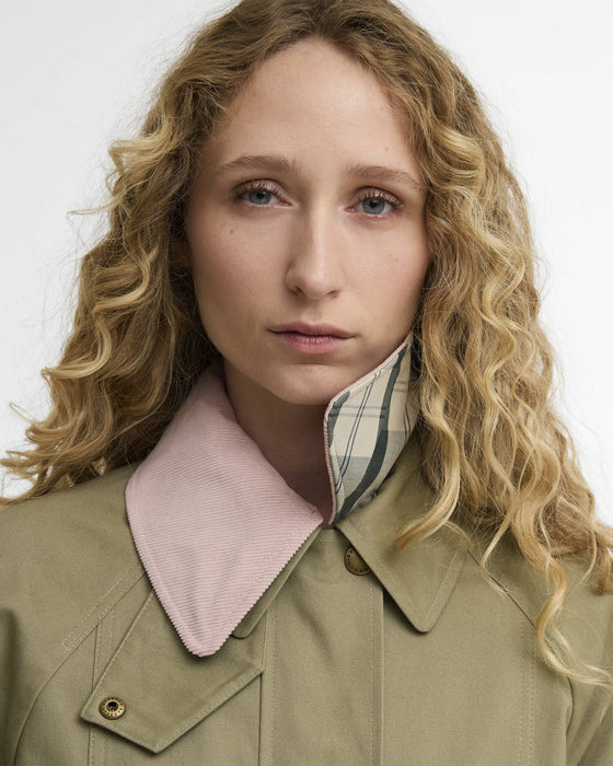 (Barbour) Cropped Beadnell Casual Jacket - Olive/Ancient/Gardenia (Women's)