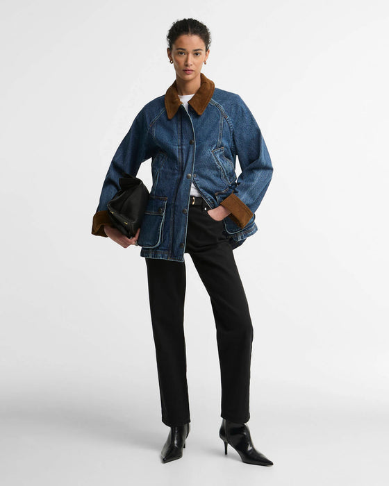 (Barbour) Modern Beadnell Denim Jacket - Mid Blue Denim/Classic (Women's)