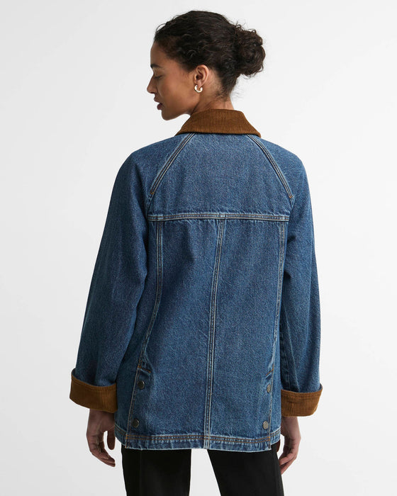 (Barbour) Modern Beadnell Denim Jacket - Mid Blue Denim/Classic (Women's)