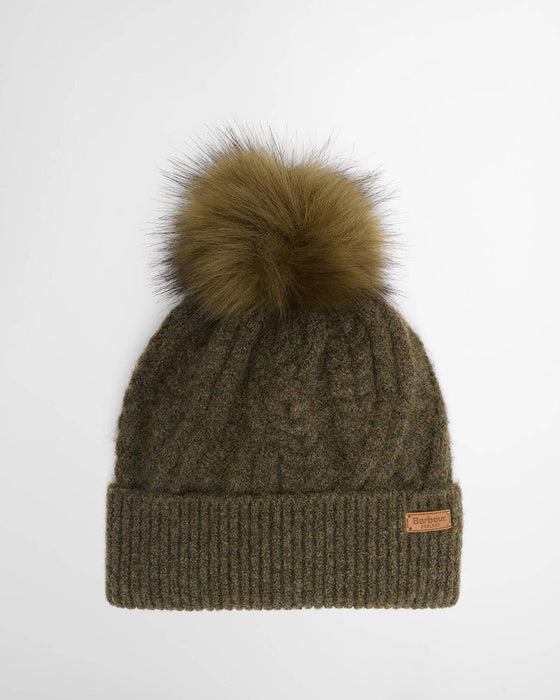 (Barbour) Elsdon Cable-Knit Beanie - Olive (Women's)