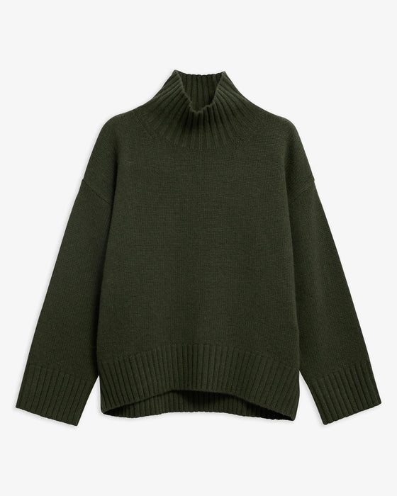 (Barbour) Woodhouse Cashmere-Blend Funnel Neck Jumper - Olive (Women's)