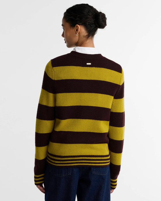 (Barbour) Woodhouse Striped Cashmere-Blend Crew Neck Jumper - Fig  (Women's)