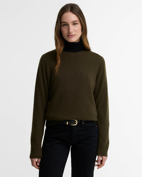 (Barbour) Penwood Cashmere Crew Neck Jumper - Olive (Women's)