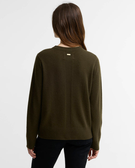 (Barbour) Penwood Cashmere Crew Neck Jumper - Olive (Women's)