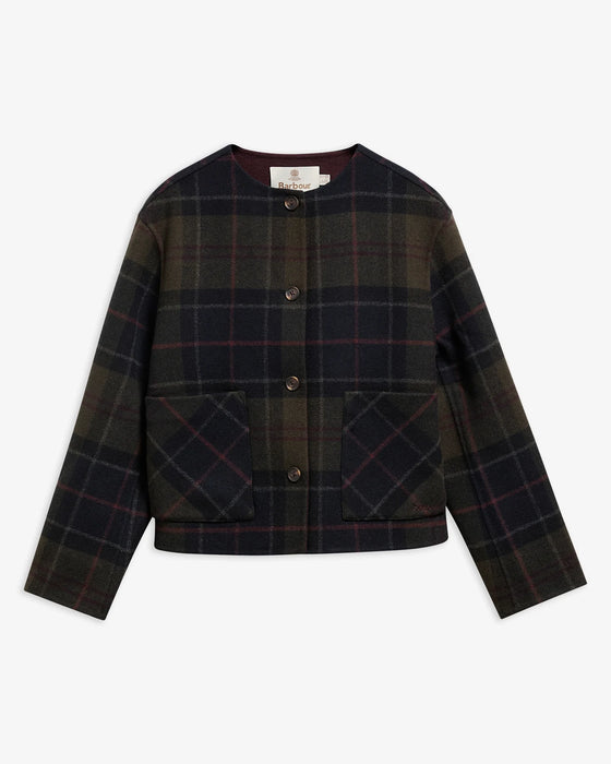 (Barbour) Marlow Tartan Wool Overshirt - Shadow Classic Tartan (Women's)