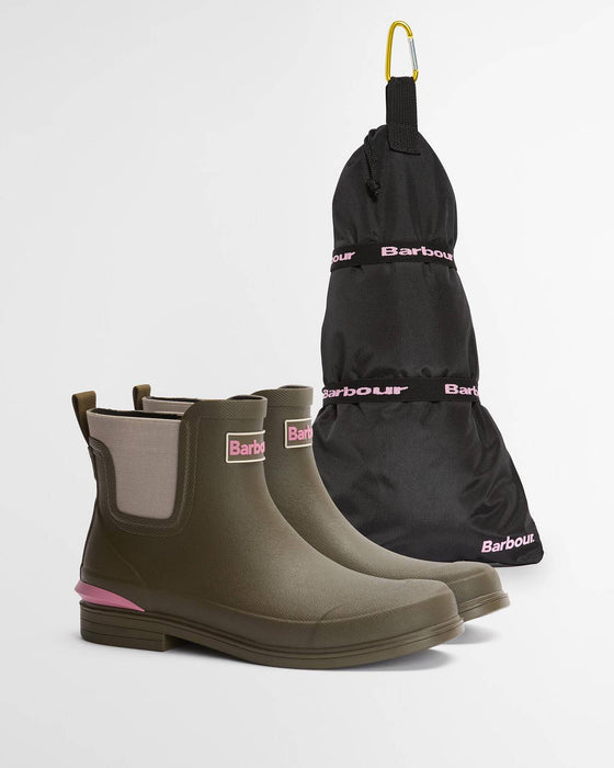 (Barbour) Abbeyfield Packable Ankle Wellingtons - Olive (Women's)