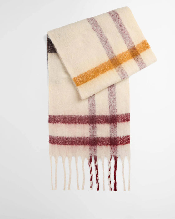 (Barbour) Isla Tartan Boucle Scarf - Ecru Muted Tartan (Women's)