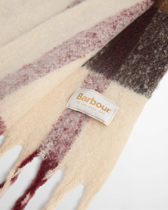 (Barbour) Isla Tartan Boucle Scarf - Ecru Muted Tartan (Women's)