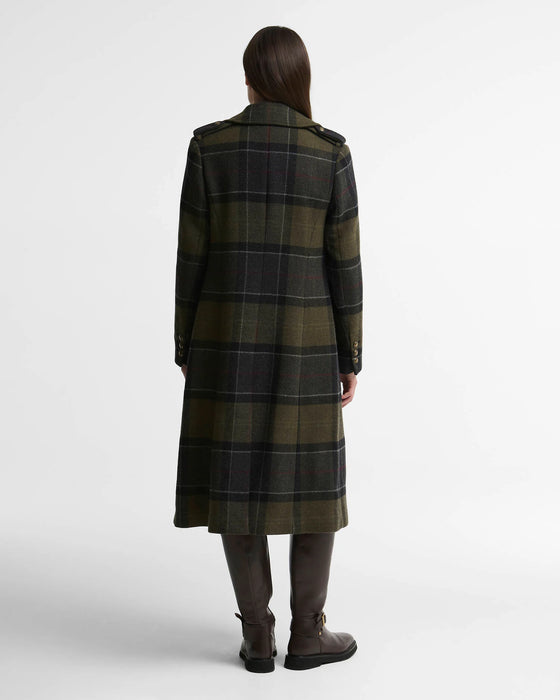 (Barbour) Cottesmore Checked Wool Coat - Shadow Classic Tartan (Women's)