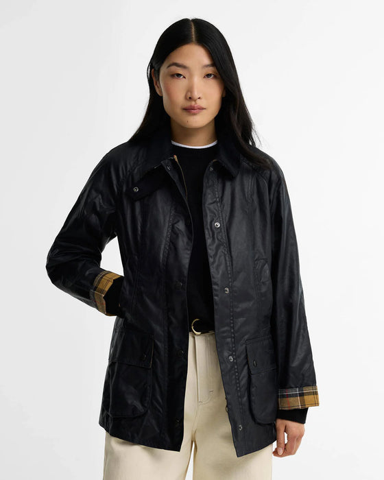 (Barbour) Classic Beadnell Wax Jacket - Navy (Women's)
