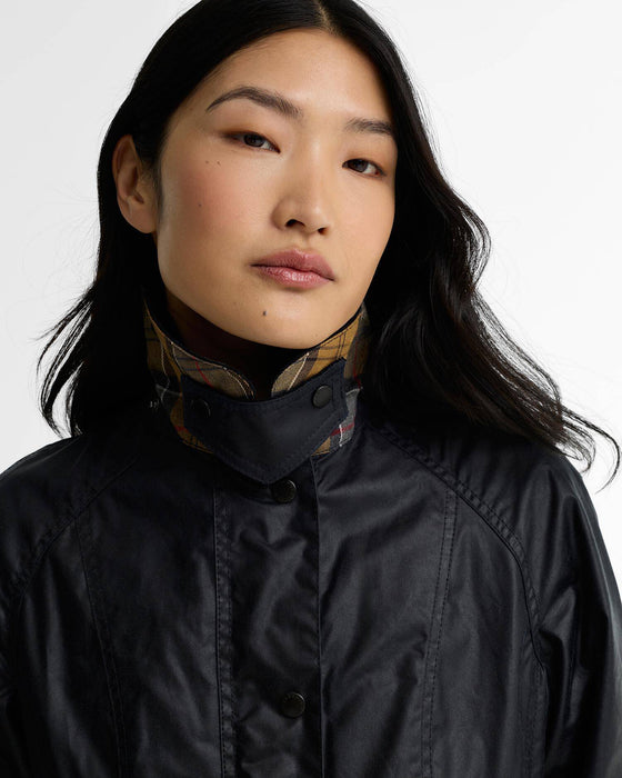 (Barbour) Classic Beadnell Wax Jacket - Navy (Women's)