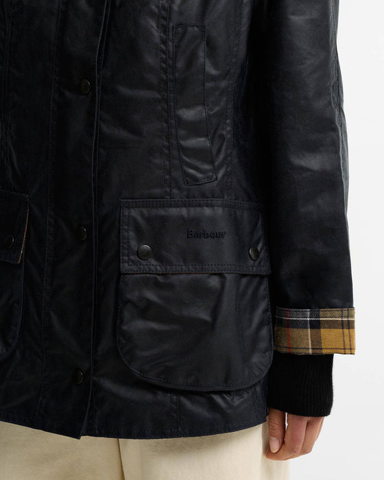 (Barbour) Classic Beadnell Wax Jacket - Navy (Women's)