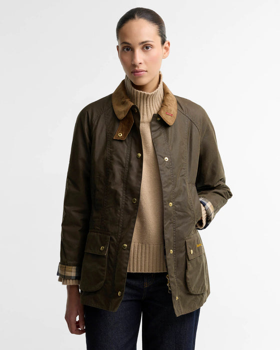(Barbour) Icons Beadnell Waxed Jacket - Beech/Birchwood (Women's)