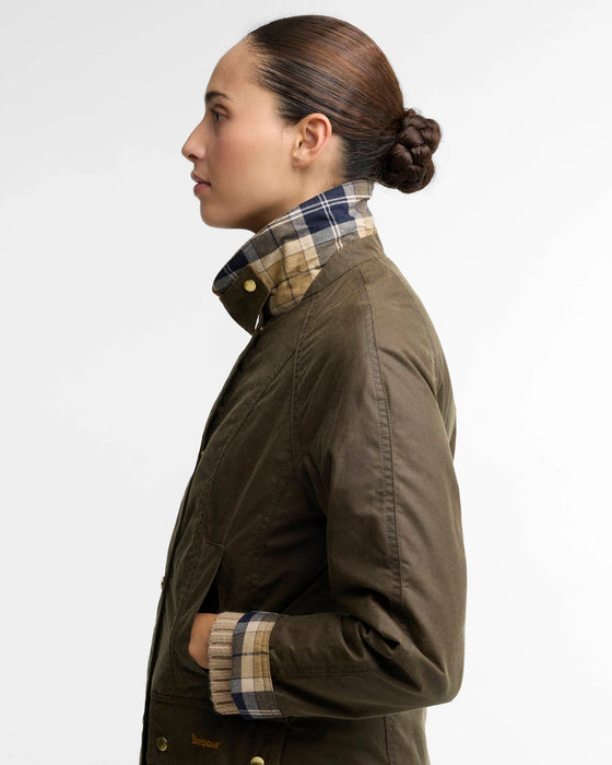 (Barbour) Icons Beadnell Waxed Jacket - Beech/Birchwood (Women's)