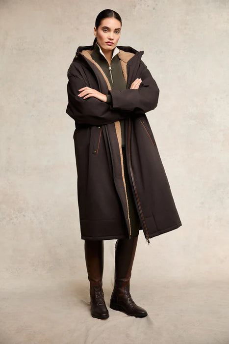 (Holland Cooper) One Size Waterproof Coat -  Chocolate (Women's)