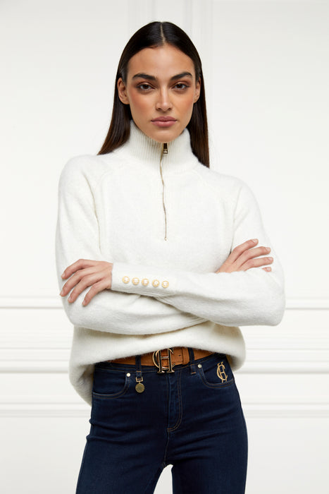 (Holland Cooper) Tori Quarter Zip Knit Jumper - Natural (Women's)