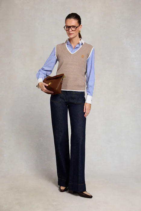 (Holland Cooper) Louisa Shirt - Deep Blue Stripe (Women's)