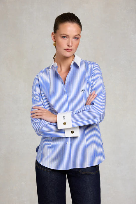 (Holland Cooper) Louisa Shirt - Deep Blue Stripe (Women's)