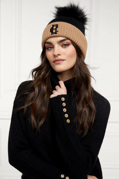 (Holland Cooper) Chelsea Marino Bobble Hat - Black (Women's)