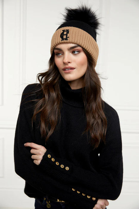 (Holland Cooper) Chelsea Marino Bobble Hat - Black (Women's)