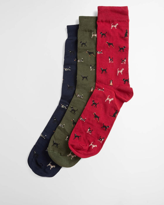 (Barbour) Dock Socks Gift Set - Navy/Red/Green (Men's)