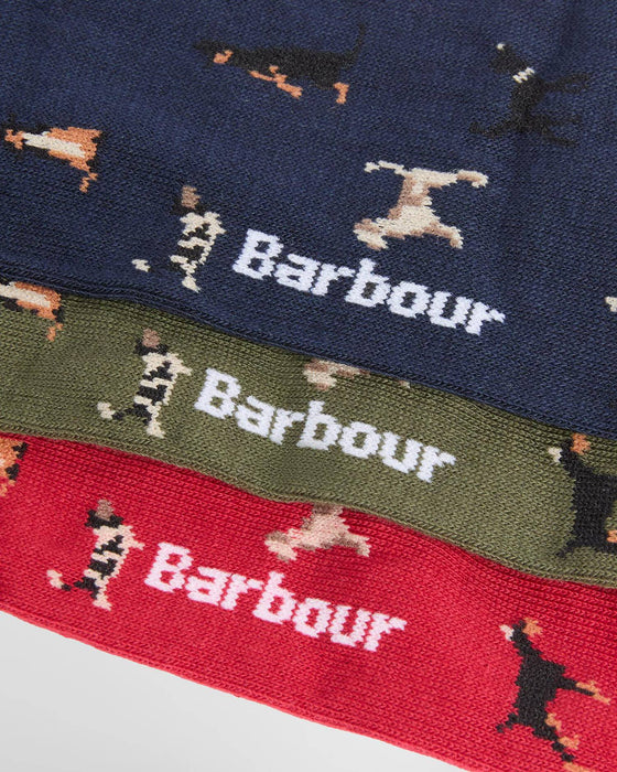 (Barbour) Dock Socks Gift Set - Navy/Red/Green (Men's)